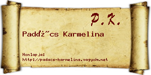 Padács Karmelina névjegykártya